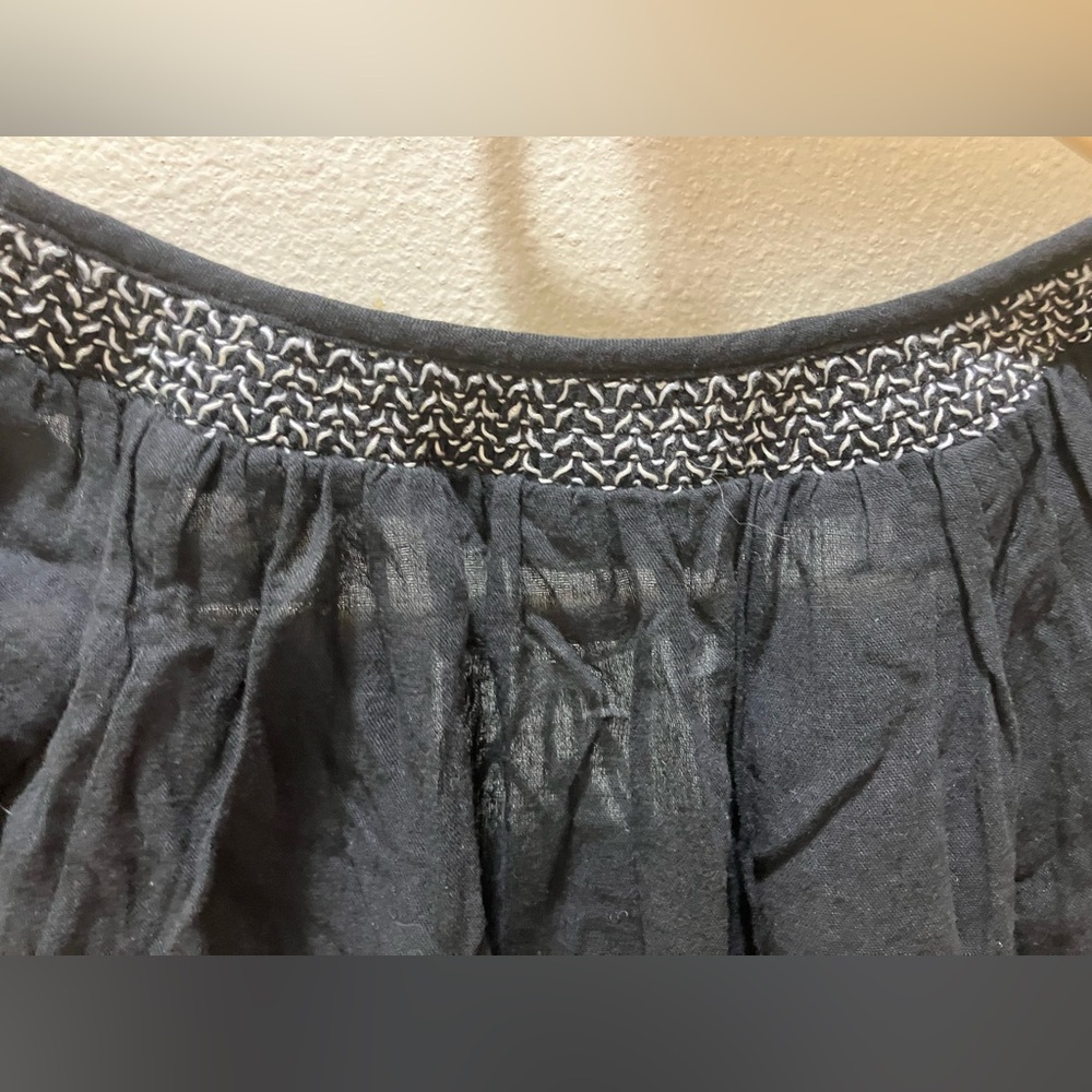 Lucky Brand Black Blouse with White Embroidery - Picture 10 of 13